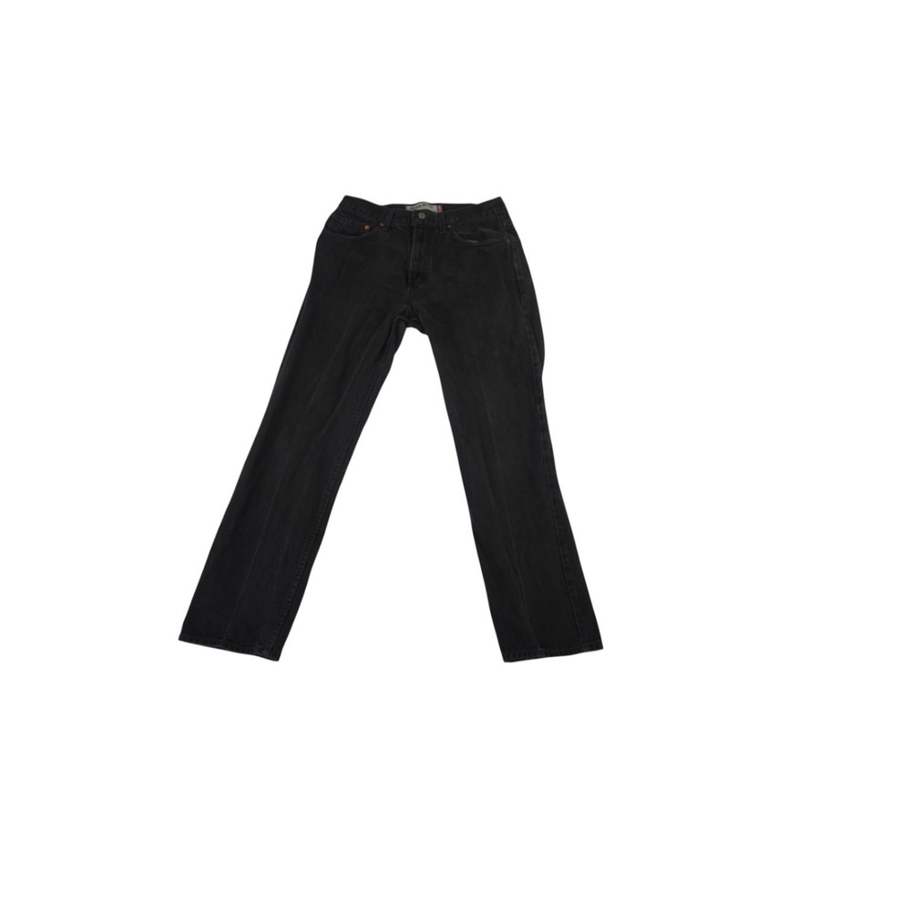 Levi's 505 Regular Fit Jeans Mens 34x32 Black Denim Cotton Dark Wash Straight